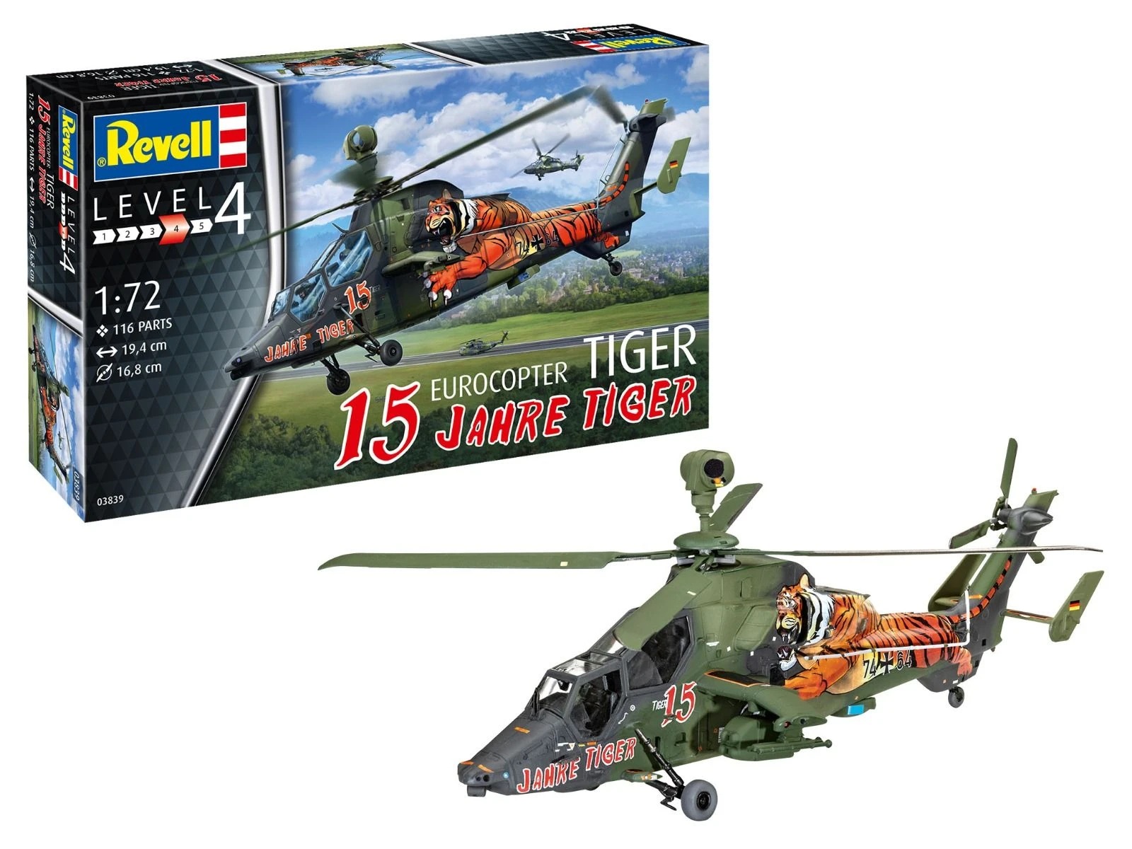 Revell 1/72 Eurocopter Tiger ''15 Jaar Tiger'' Model-set 1 Revell 1/72 Eurocopter Tiger ''15 Jaar Tiger'' Model-set
