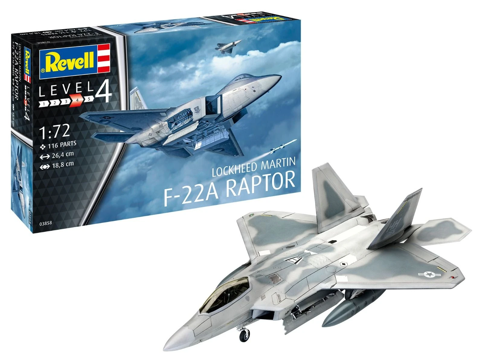 Revell 1/72 Lockheed Martin F-22A Raptor 6 Revell 1/72 Lockheed Martin F-22A Raptor - Afbeelding 6